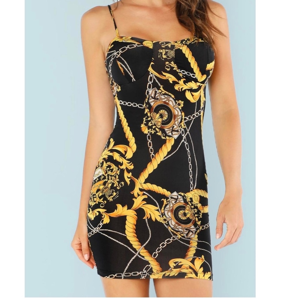 NWOT Codigo Italian Print Mini Dress
